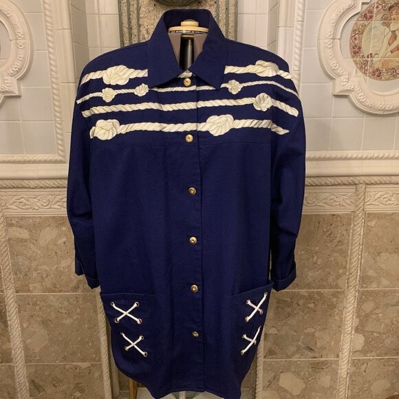 I B Diffusion. Sz 24W. NOS w Tags. VTG $164. Nautical Jacket or Shirt. DB2. - Picture 1 of 7